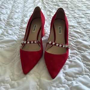 Miu Miu heel with crystal. Missing two stones on each